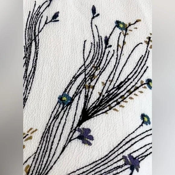 Free People Floral Retro Midi Dress Ivory Deep V Faux Wrap Cap Sleeve - Picture 10 of 14